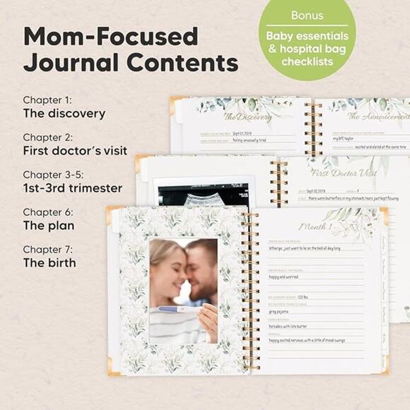 KeaBabies Inspirational Pregnancy Journal Memory Book - Picture 5 of 9